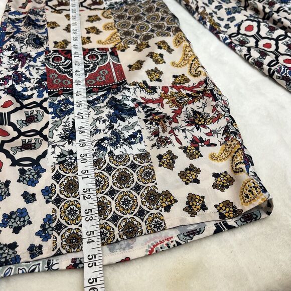 Lida Kate Wide Leg Jumpsuit Paisley Elephants V-neck Sz L - Picture 13 of 15